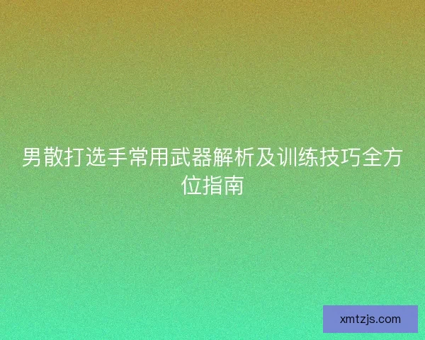 男散打选手常用武器解析及训练技巧全方位指南